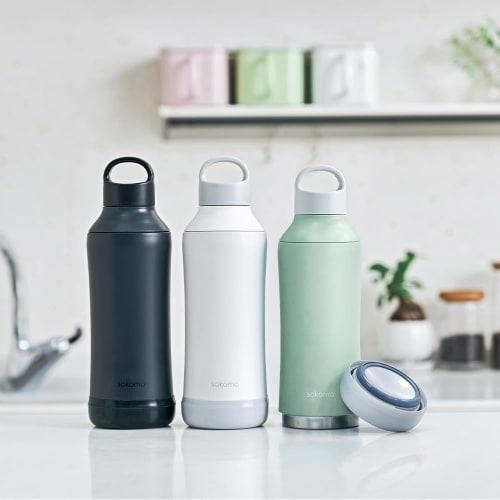 [So Washable Bottle] Doshisha Stainless Steel Water Bottle, 800ml, Vacuum Insulated, Keeps Drinks Hot or Cold, Easy To Wash, White, Sokomo