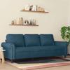 Vidaxl 3-Seater Sofa, Blue, 180 Cm, Upholstered In Velvet