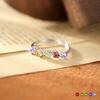 S925 Sterling Silber Natürlicher Süßigkeiten-Mix-Farbkristallstein-Ring Damenmode Sommer-Atmosphäre Zeigefingerring Nischenschmuck Modeschmuck