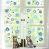 Colorful Flowers Balcony Window Decoration Glass Stickers Electrostatic Stickers Warm Decorative Flowers