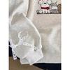 Lace Design with Puppy Pattern Women's Hoodie Round Neck Woman Long Sleeved Pullover Autumn Loose Casual Fashion Top