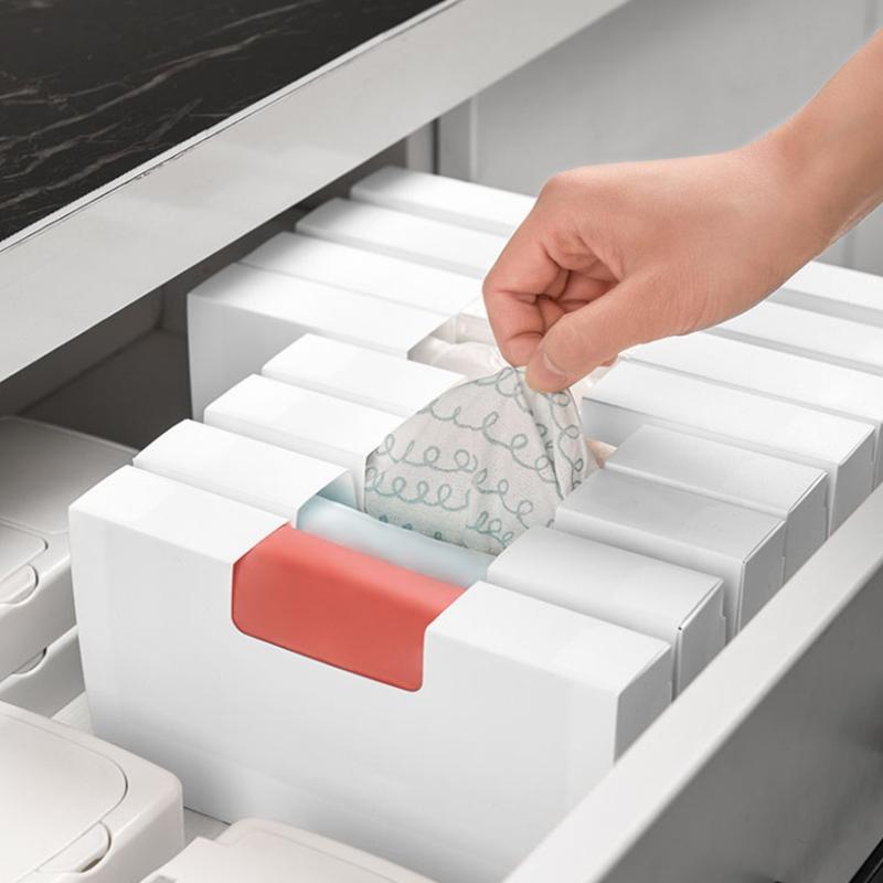 Kitchen Fresh-Keeping Bag Garbage Bag Storage Box Folding Storage Box Big/Small Disposable Gloves Plastic Bag Sorting Box