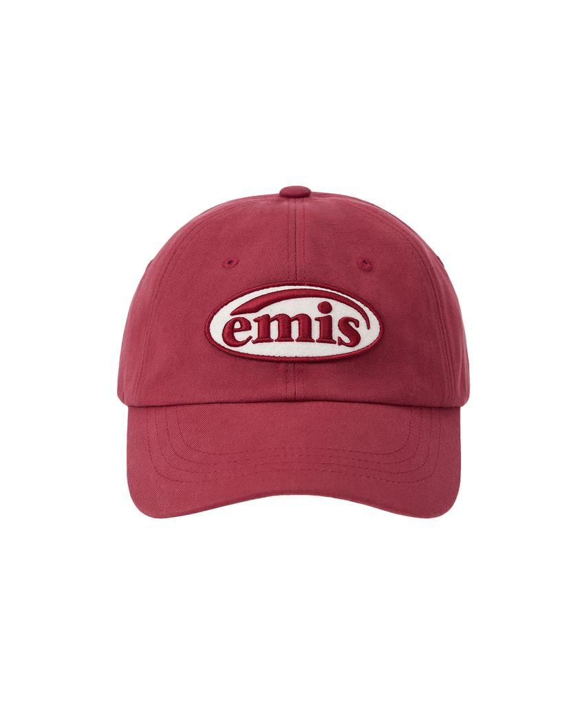 Imiseu Tone On Tone Wappen Ball Cap-Red