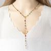 Elegant Handmade Beads Necklace Beads Jewelry Long Body Chain Metal Texture Multifuntional Neck Chain for Fashion Lovers