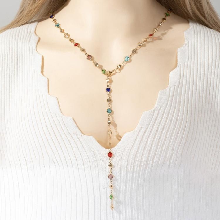 Elegant Handmade Beads Necklace Beads Jewelry Long Body Chain Metal Texture Multifuntional Neck Chain for Fashion Lovers