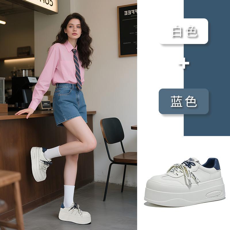 Foam sole white shoes women's 2025 autumn new shoes women's shoes versatile casual single shoes women's thick sole heightening women's shoes