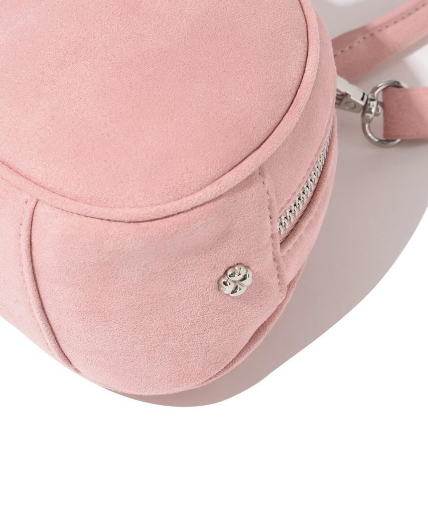 Covernat Woman Clover Heart Classic Suede Tote Bag Pink