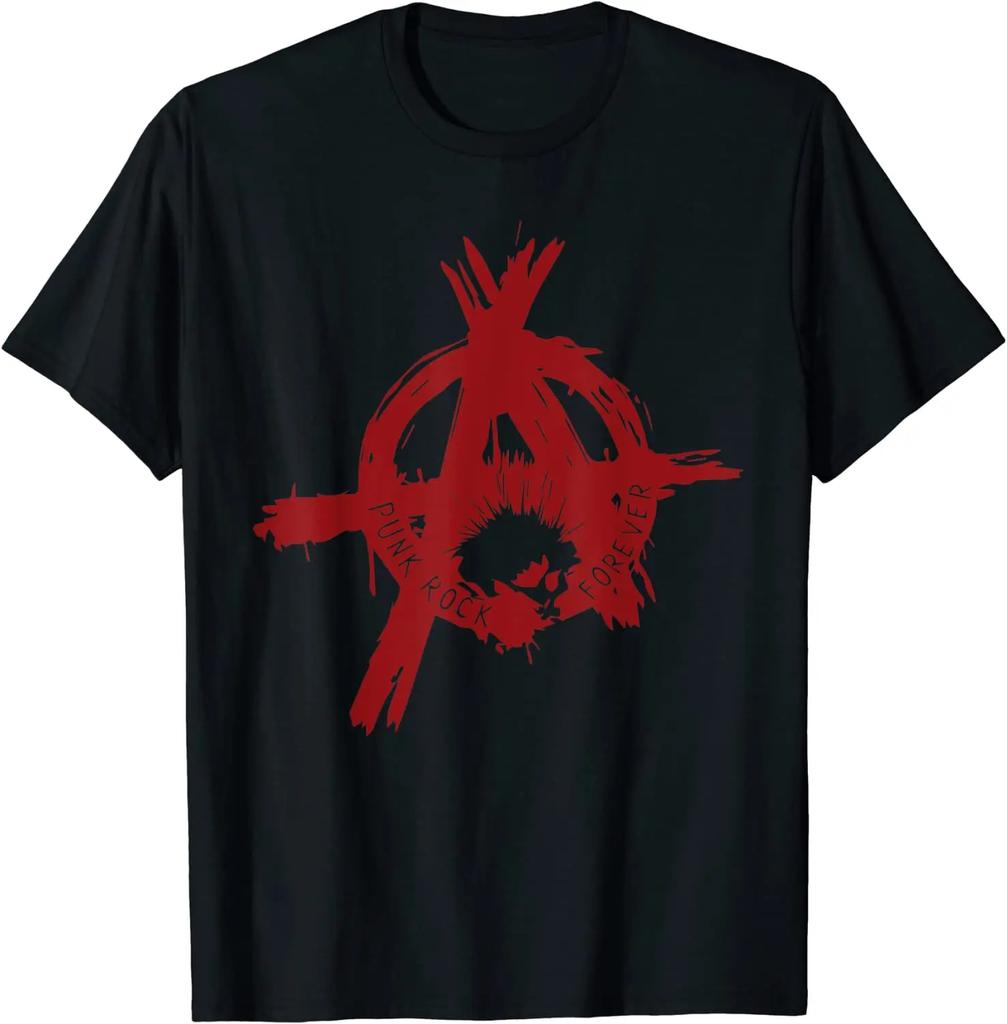 Punk Rock Rifiutare Resistere Ribellarsi Rivolta Simbolo Anarchia T-shirt Nuova 100% Cotone Casual Manica Corta Girocollo T-shirt da Uomo