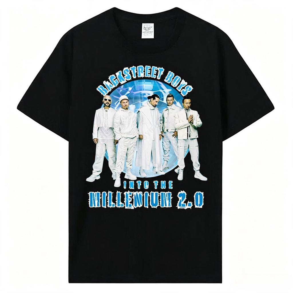Backstreet Boys Millennium Tour Music Vintage T-shirt Men's and Women's Hipster Popular Tops Summer Fashion Streetwear Tees Gift