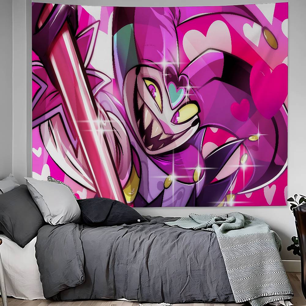 

HHelluva Boss Gaming DIY Wall Tapestry Hippie Flower Wall Carpets Dorm Decor Wall Art Decor 74x94cm(29x37in)