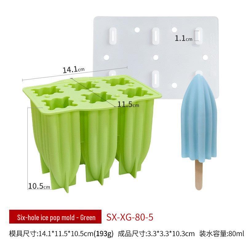 Sanxin 6-Spiral Silicone Mold for Homemade Ice Cream Popsicles