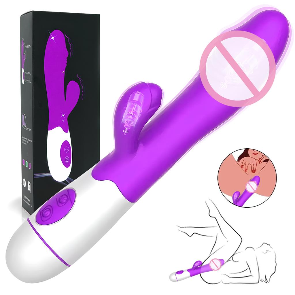 30 Speed Rechargeable G-Spot Vibrator Vaginal Massager Clitoris Stimulation Sex Toys Dual Motor Rabbit Vibrator for Women Female