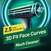 Gillette Vector 3D Razor for Men with Ultra Thin 3 Layer Sharp Shaver Replace Refills 1handle 4 Blades