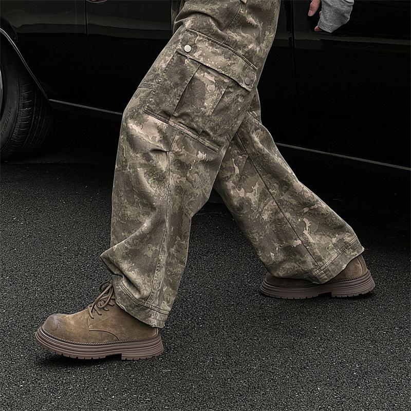 New men's leather Martin boots thick-soled heightening couple trend fashion versatile tooling boots men 45107-J