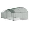 Metal Chicken Coop, 9.8x19.3x6.5 Ft Large Walk-in Chicken Runs with Cover, Doom Roof Hen House Enclosure with Security Lock, Outdoor Duck Rabbit Cage