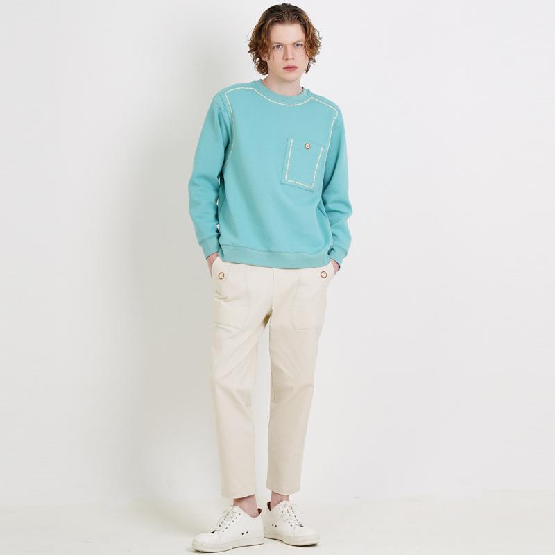 CUSTOMUS Contrast Stitch Big Pocket E-Band Waist Slim Fit Pants Cxs25Swpt305 Bei