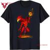 Unisexs Black T Shirt With Bold Golden Orb Staff Design Vintage Versatile Casual Fashion Top For Everyday Wear
