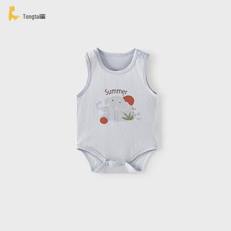 TONGTAI Baby Sleeveless Pure Cotton Summer Bodysuit 59cm синий