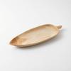 LeafShaped Tray Elongated with Handle Wood Wooden Serving Platter for Tabletop Display, Tea