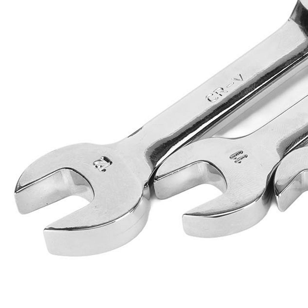 4pcs Short Ratcheting Wrench Set 72 Tooth 8mm 9mm 11mm 12mm Professional Short Wrench for Repair