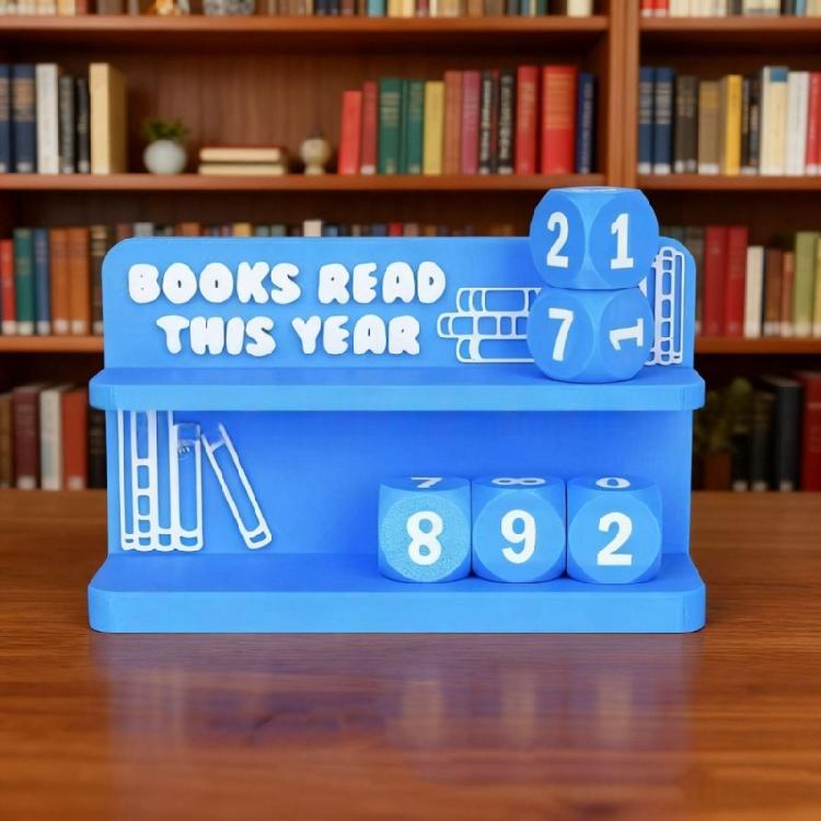 Books Read This Year Counter Ornament Book Read Trackers Signs Wooden Bookshelf Decors Book Lover Gift for Women Men