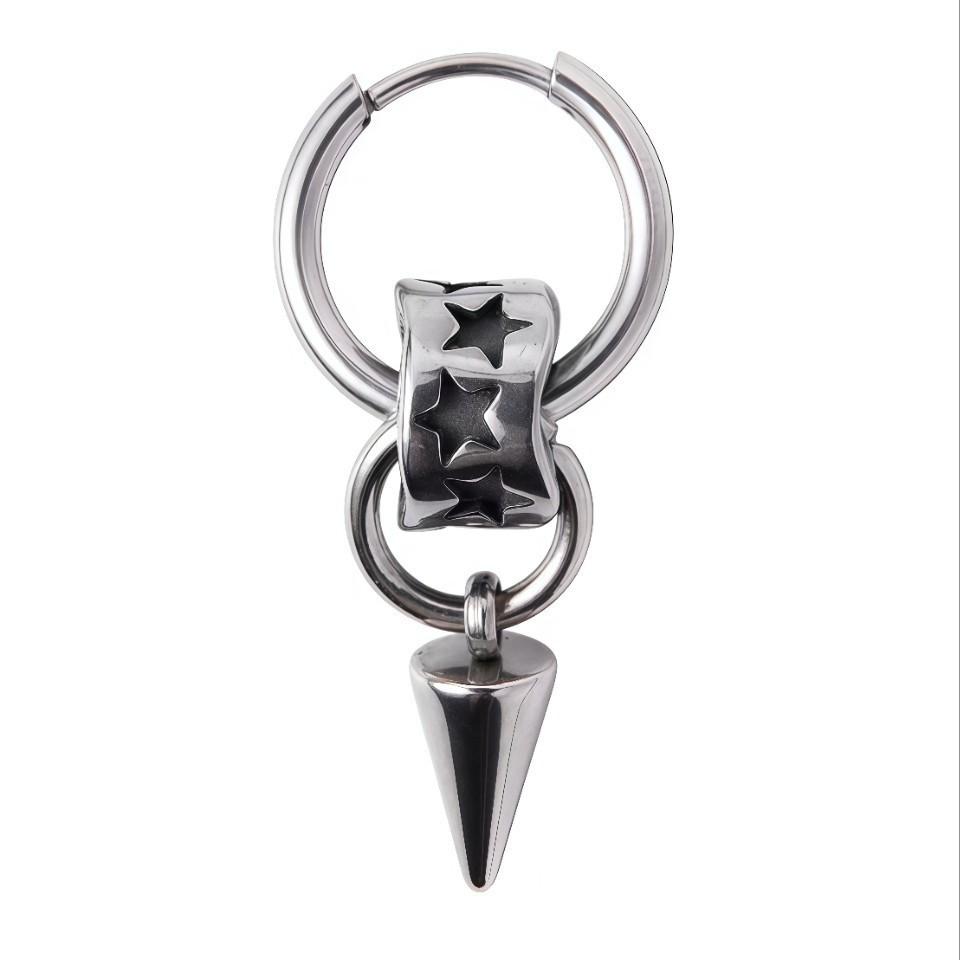 1pair Grunge Rock Stainless Steel Jewelry Chains Stitched Rivet Earrings for Women Fashion Goth Earrings Charms Punk Accessories