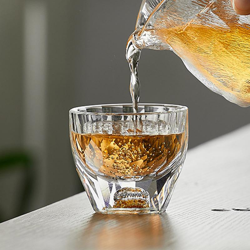 50ml Luxury Gold Foil Wine Glass Creative Gifts Diamond Painting Whiskey Cup Brandy Vodka Drinkware Glass Transparent Shot Glass