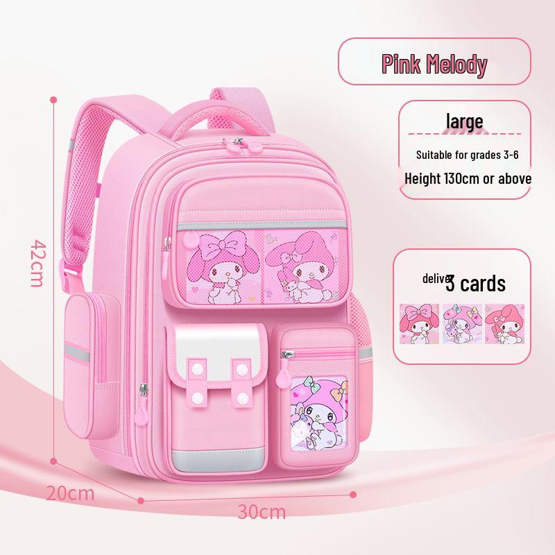 Kuromi Spine Protection Backpack for Grades 3-6 Girls