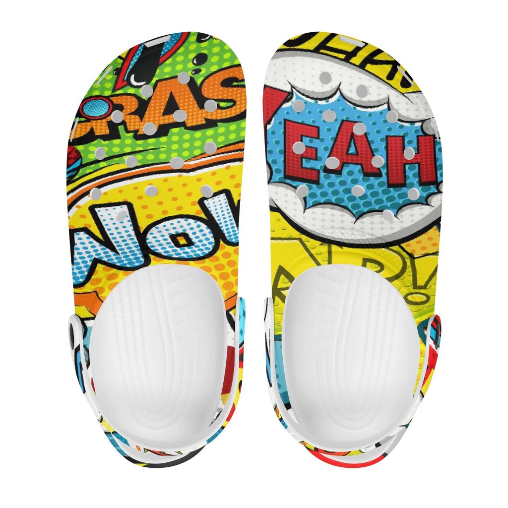 Printed EVA Clogs for Beach Pool Garden Lightweight Breathable Slip On Shoes Women Men Home Bathroom Sandals Home Outdoor Use