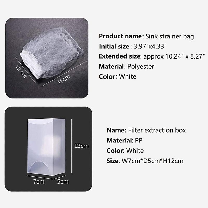 100Pcs Disposable Kitchen Sink Filter Mesh Sewer Garbage Filter Meal Residue Pool Mesh Bag Drainage Screen Sink Garbage Net