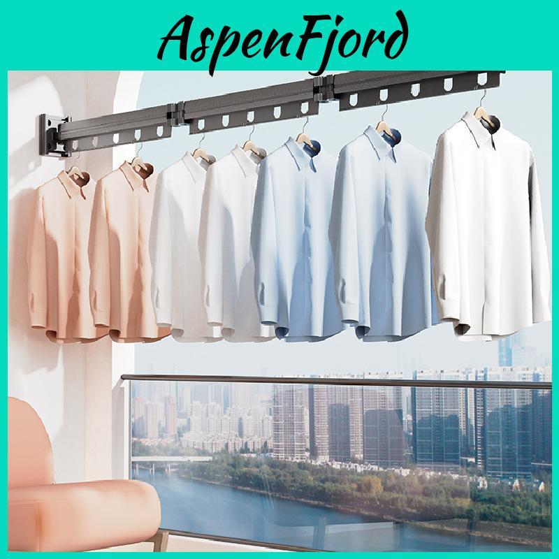 Modern Aluminum Alloy Wallmounted Folding Clothes Drying Rack With Extendable Rod For Indoor And Balcony Use