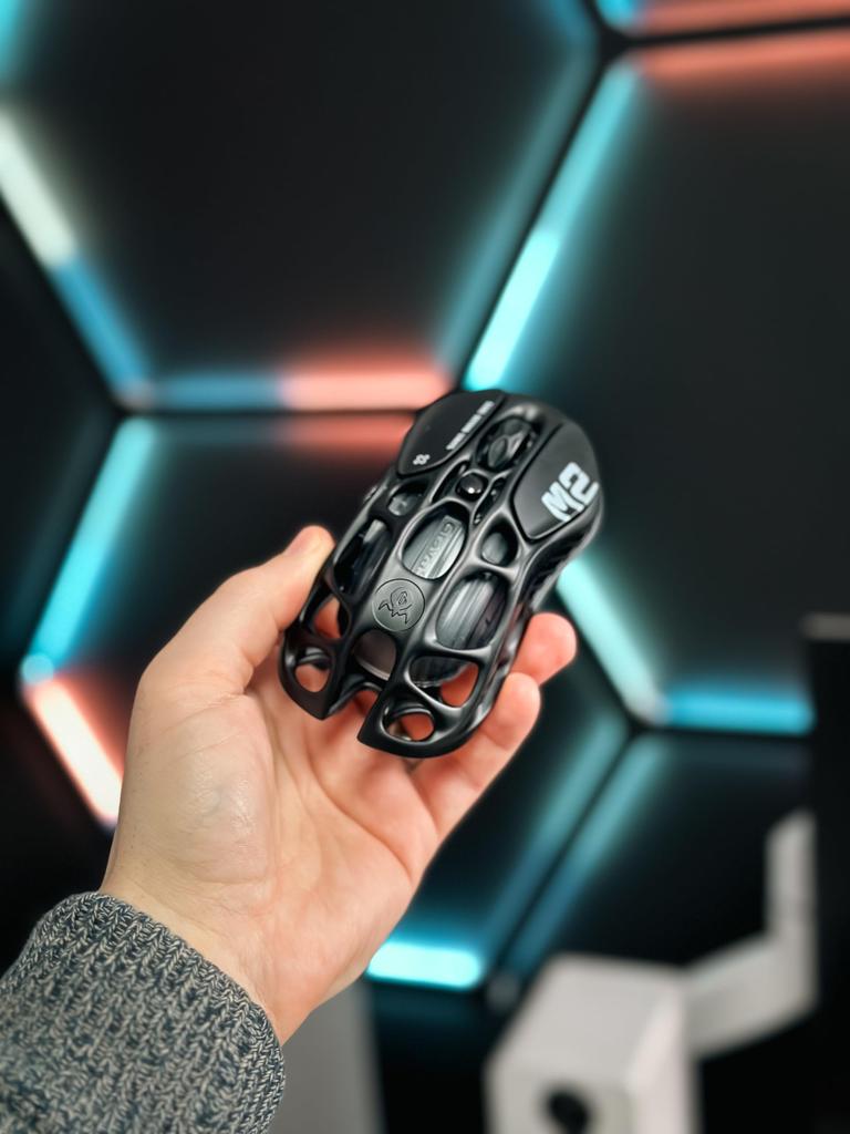GravaStar Gaming Mouse Wireless Wired Lightweight PAW3395 Sensor 26000DPI 1K Polling Rate Low Latency Wired Rechargeable Glowing RGB Lightweight 79g