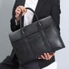 Men's Casual Genuine Leather Briefcase - Large Capacity, Expandable Business Handbag In Top Layer Cowhide.