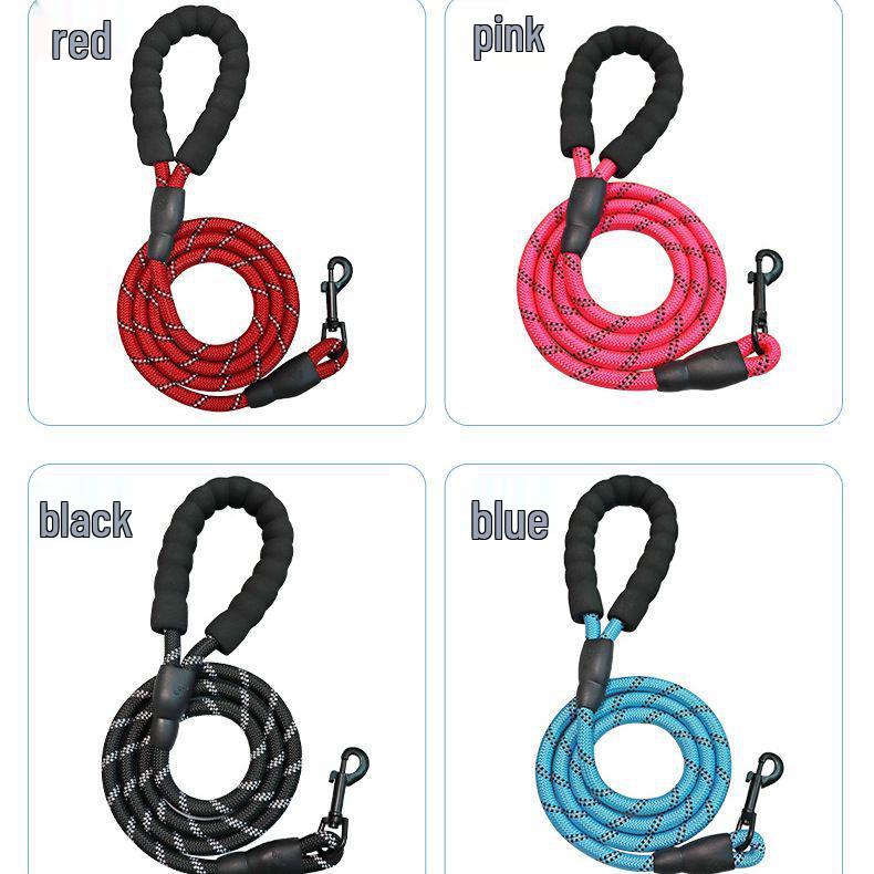 Reflective Anti-Chafing Dog Leash - Thick 1.5m Rope for Large Dogs
