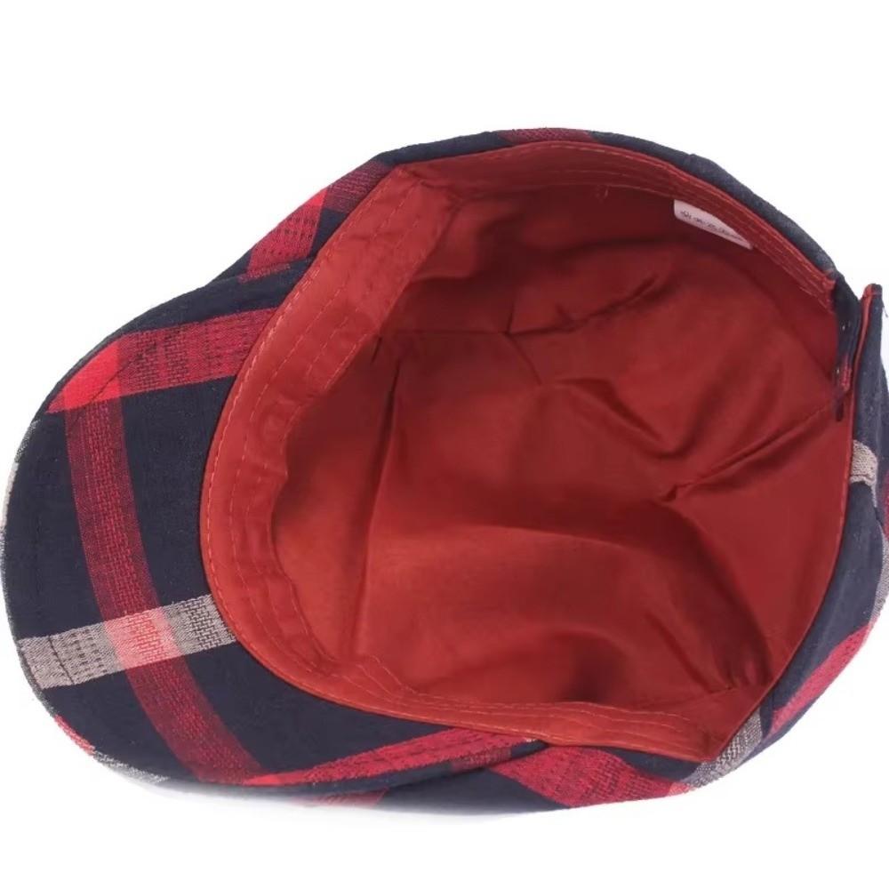 Button Adjustable Plaid Berets Colorful Newsboy Caps Unisex Summer Visor Hat for Men Women