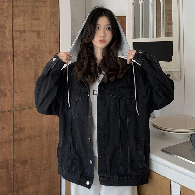 

Winter Ins Jacket Plus Size Plus Size Ladies Denim Outwear Black S