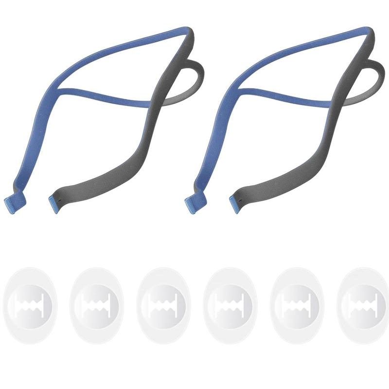 

A71Z 2 шт. Ремінець для головного кріплення Air Fit P10, Запасні частини для головного кріплення CPAP для назальної маски Airfit P10, З 6 регульованими кліпсами синій