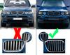 Car Front Bumper Center Grilles for BMW X5 E53 3.0d/3.0i/4.4i/4.6is 2000 2001 2002 2003 Pre-facelift Matte Black