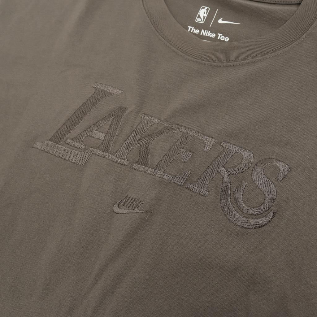Nike X NBA Los Angeles Lakers Solid Color Loose Heavyweight Embroidered Short Sleeve T-Shirt Men Tops Brown FJ0572-040