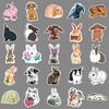 50 Cute Rabbit Cartoon Ins Style Children's Creative DIY Suitcase Scooter Car Refrigerator Decoration Stickers