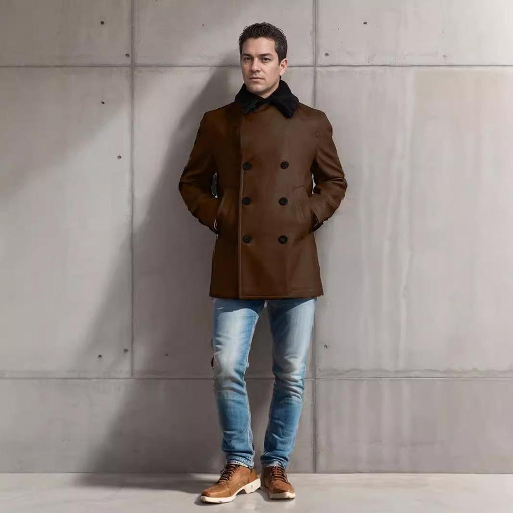 Men's Slim-fit Double-breasted Wool Jacket - 2025 Autumn/Winter Collection