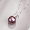 [C-Girls Pearl Shop] Necklace, Purple, Extremely Rare Purple, Extra Large 14mm Hanadama Pearl, Purple Pendant, 925 Silver, Available in 5 Colors,