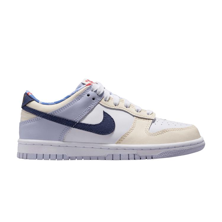 

Nike Dunk Low GS Just Do It Детские кроссовки Белый Призрак Полуночный-Темно-синий IH7343-141 36