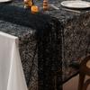 Halloween Black Lace Polyester Tablecloth for Party Decorations Fabric Easy To Cleaning Foldable Designs
