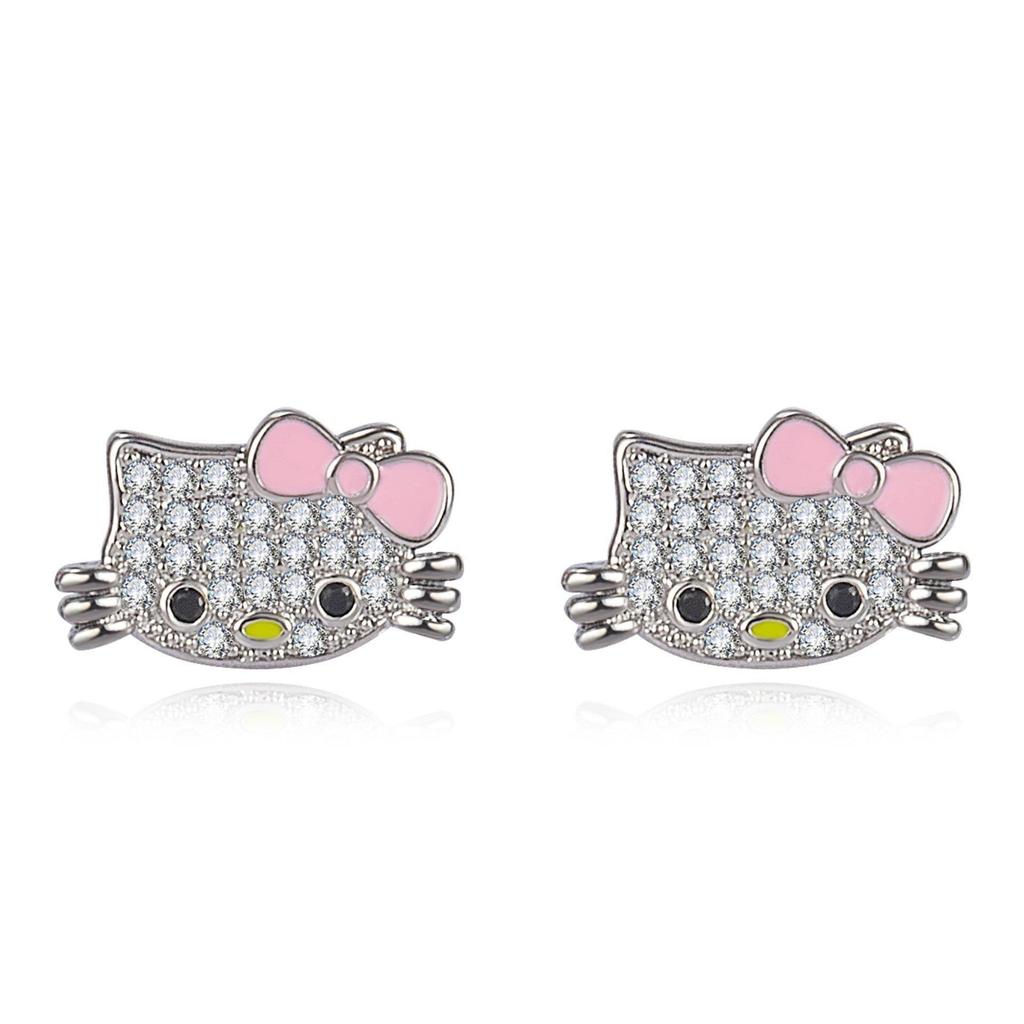 Cartoon Cat Rhinestone Necklace - Fashionable Girly Student Best Friend Chain with Niche Design.