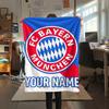 1PC Custom Name Bayern Munich Patterned Flannel Blanket Suitable For All Seasons for Home Decor Warmth and Comfort Gifts Holiday Present