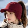 Polar Fleece Earmuffs Hat for Men Warm Ear Protection Hat Casual Winter Baseball Cap  Autumn Winter