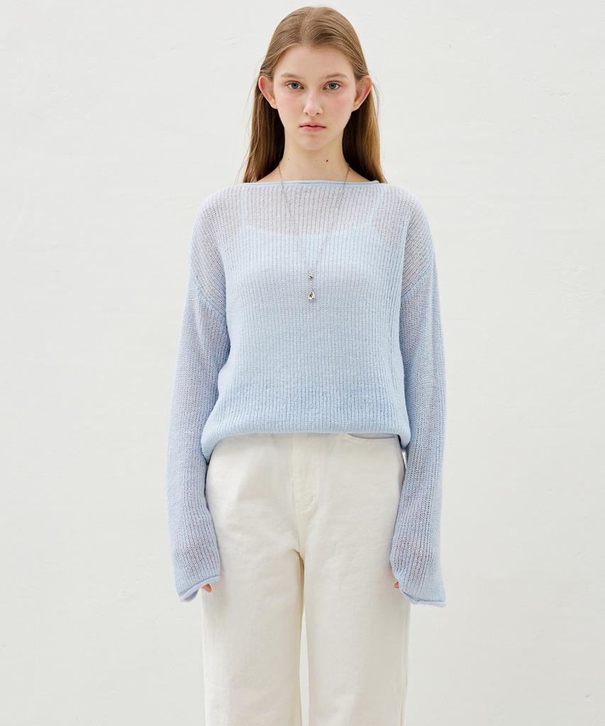 Ollibeudeollibeu Boat Neck Loose Fit Knitwear Oh6Sp1840