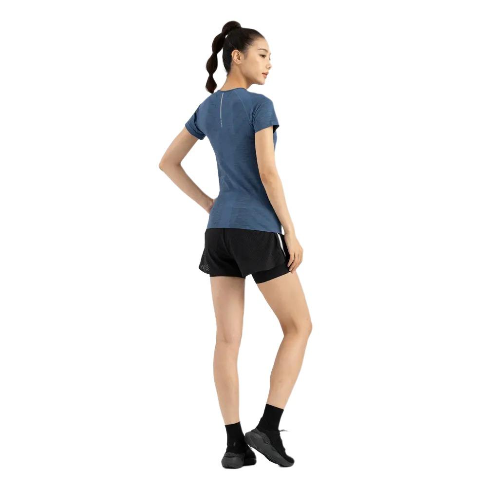 DECATHLON Skin-Friendly Solid Colour Breathable Short Sleeve Ralan Sleeve T-Shirt Women's Dark Blue