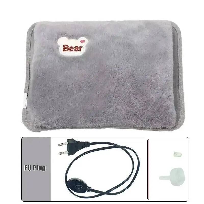Winter Electric Hot Water Bag Reusable Plush Hot Water Bottle EU Plug Portable Fast Charging Heating Water Bags Warm Hand Pocket